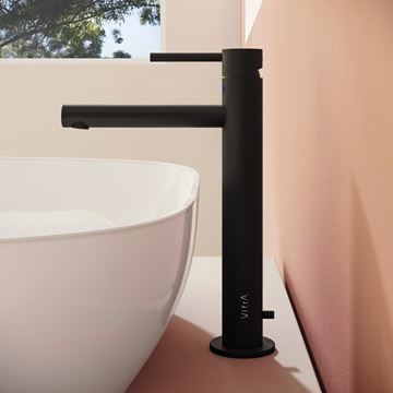 VITRA ORIGIN umývadlová stojanková batéria, s odtokovou súpravou, matná čierna A4256936WTC Obrázek - fotka