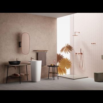 VITRA ORIGIN umývadlová stojanková batéria, s odtokovou súpravou, lesklá medená A4256929 Obrázek - fotka