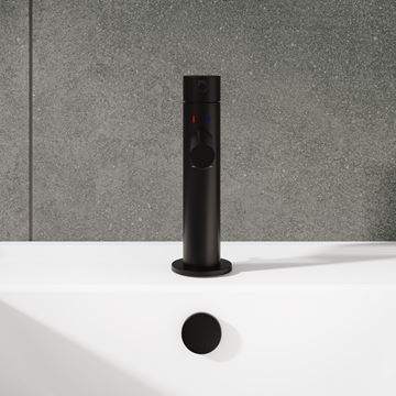 VITRA ORIGIN umývadlová stojanková batéria, s odtokovou súpravou, matná čierna A4256836WTC Obrázek - fotka
