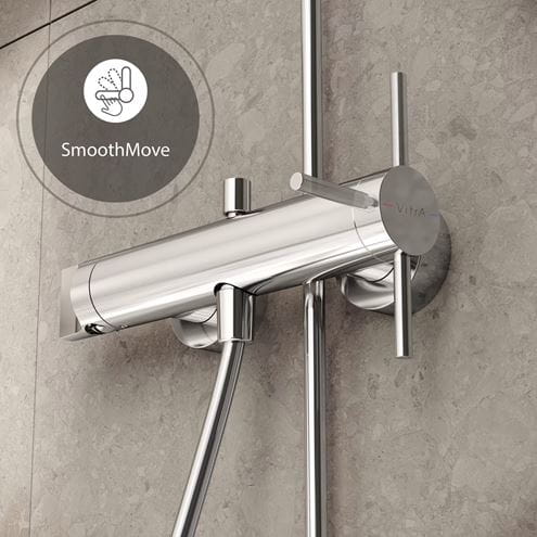 VITRA ORIGIN vaňová nástenná batéria, s prepínačom, chróm A42619 Obrázek - fotka