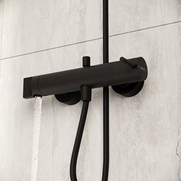 VITRA ORIGIN vaňová nástenná batéria, s prepínačom, matná čierna A4261936WTC Obrázek - fotka