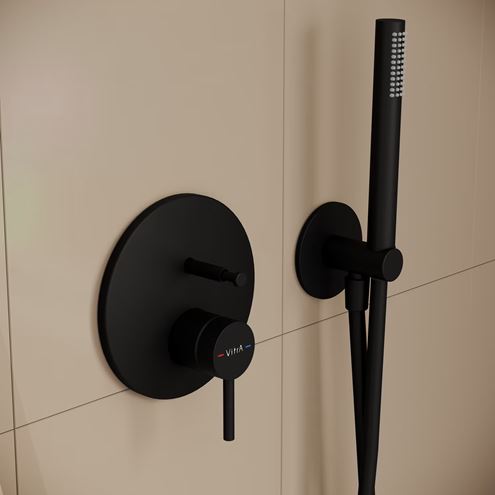 VITRA ORIGIN vaňová podomietková batéria, s prepínačom, matná čierna A4262036WTC Obrázek - fotka