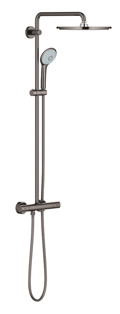 GROHE EUPHORIA SYSTEM 310 sprchový set s termostatickou batériou, horná sprcha, ručná sprcha s 3 prúdmi, tyč, hadica, hard graphite