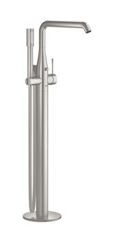 GROHE ESSENCE NEW vaňová batéria na podlahu, s prepínačom, so sprchovou súpravou, supersteel