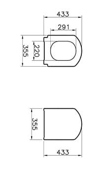VITRA VALARTE WC sedátko, SoftClosing 124-003R009 Technický nákres