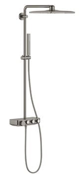 GROHE EUPHORIA SMARTCONTROL SYSTEM 310 CUBE DUO sprchový set s termostatickou batériou, horná sprcha s 2 prúdmi, ručná sprcha, tyč, hadica, kartáčovaný hard graphite