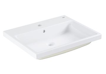 GROHE CUBE CERAMIC umývadlo 60 cm, s otvorom pre batériu a prepadom, brúsené, PureGuard, alpská biela
