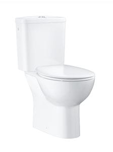 GROHE BAU CERAMIC WC kombi, so SoftClose sedadlom, Rimless splachovanie, zadný odpad, Dual-Flush, bočné napúšťanie, alpská biela