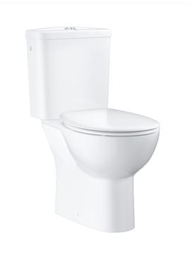 GROHE BAU CERAMIC WC kombi, so SoftClose sedadlom, Rimless splachovanie, zadný odpad, Dual-Flush, bočné napúšťanie, alpská biela