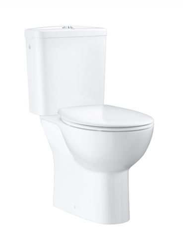 GROHE BAU CERAMIC WC kombi, so SoftClose sedadlom, Rimless splachovanie, zadný odpad, Dual-Flush, bočné napúšťanie, alpská biela 39347000 Obrázek - Hlavní obrázek
