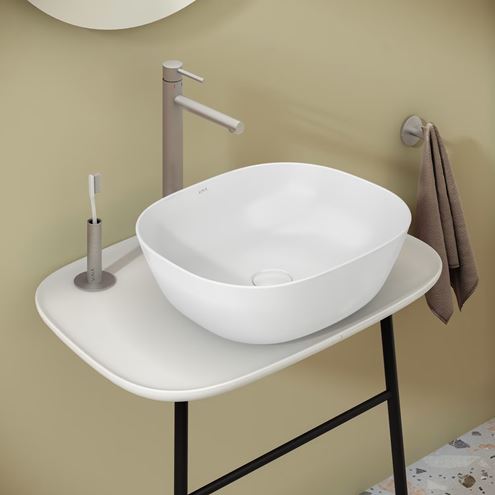 VITRA ORIGIN umývadlová stojanková batéria, kartáčovaný nikel A4255734 Obrázek - fotka