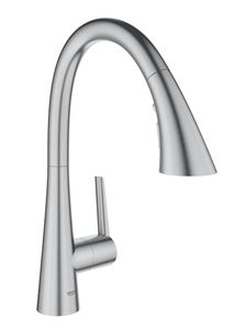 GROHE ZEDRA drezová batéria, s vyťahovacou sprškou, supersteel