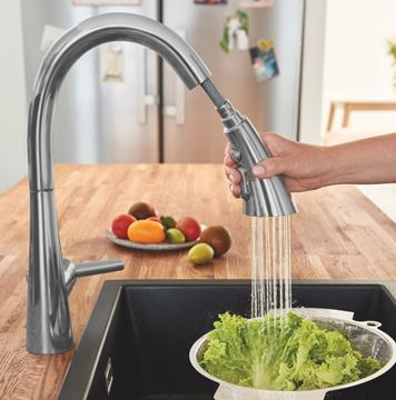 GROHE ZEDRA drezová batéria, s vyťahovacou sprškou, supersteel 32294DC2 Obrázek - fotka