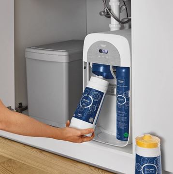 GROHE BLUE HOME drezová elektronická batéria, s filtračným a chladiacim zariadením, Bluetooth, napájanie zo siete, brúsený hard graphite 31454AL1 Obrázek - fotka