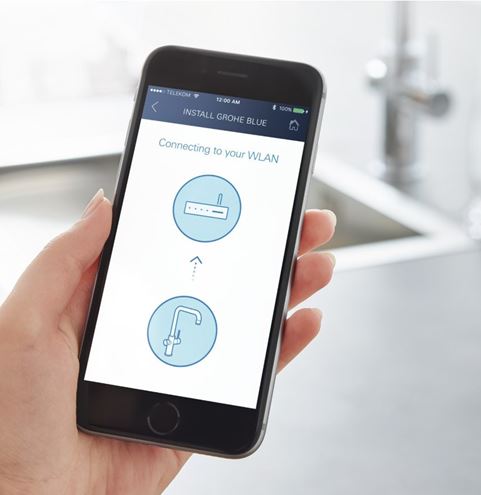 GROHE BLUE HOME drezová elektronická batéria, s filtračným a chladiacim zariadením, Bluetooth, napájanie zo siete, brúsený hard graphite 31454AL1 Obrázek - fotka
