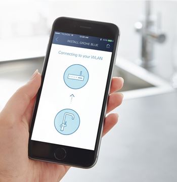 GROHE BLUE HOME drezová elektronická batéria, s filtračným a chladiacim zariadením, Bluetooth, napájanie zo siete, brúsený hard graphite 31454AL1 Obrázek - fotka
