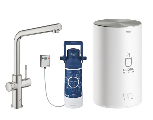 GROHE RED DUO drezová elektronická batéria, s ohrevom, veľkosť M, GROHE ChildLock, napájanie zo siete, supersteel 30327DC1 Obrázek - Hlavní obrázek