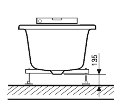 LAUFEN PALLADIUM nožičky k vani H2961710000001 Technický nákres