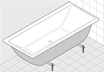 LAUFEN THALLIUM nožičky k vani H2961720000001 Technický nákres