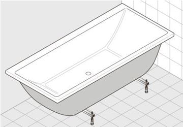LAUFEN THALLIUM nožičky k vani H2961720000001 Technický nákres