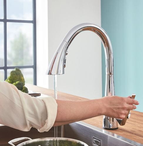 GROHE ZEDRA TOUCH drezová elektronická batéria, s vyťahovacou sprškou, napájanie z batérie, chróm 30219002 Obrázek - fotka