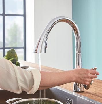 GROHE ZEDRA TOUCH drezová elektronická batéria, s vyťahovacou sprškou, napájanie z batérie, chróm 30219002 Obrázek - fotka