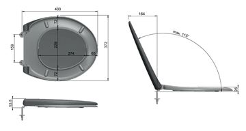 CONCEPT 100 WC sedadlo, biela S470T031 Technický nákres