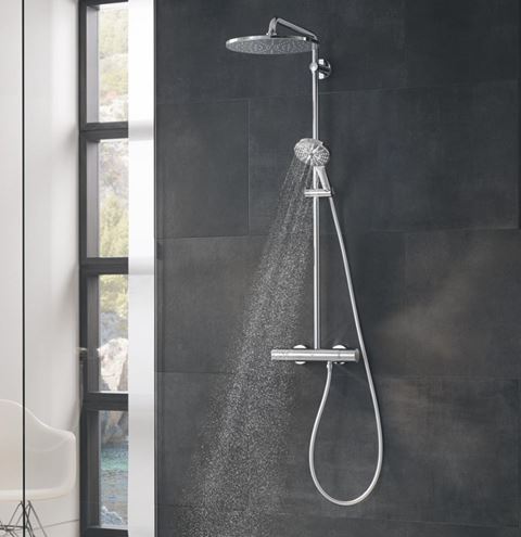 GROHE RAINSHOWER SMARTACTIVE 310 sprchový set s termostatickou batériou, horná sprcha, ručná sprcha, tyč, hadica, chróm 26648000 Obrázek - fotka