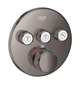 GROHE GROHTHERM SMARTCONTROL podomietková termostatická batéria, pre 3 spotrebiče, Water Saving, hard graphite
