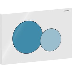GEBERIT SIGMA 01 ovládacie tlačidlo pre dve splachovania, pre detské WC, plast, biela/modrá