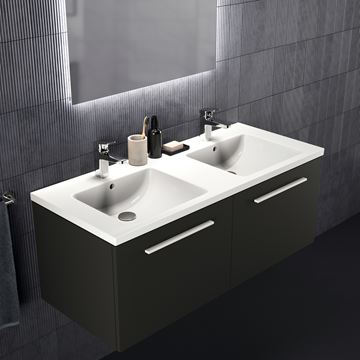 IDEAL STANDARD I.LIFE B dvojumývadlo 121 cm, s 2 otvormi pre batérie a prepadom T460201 Obrázek - fotka