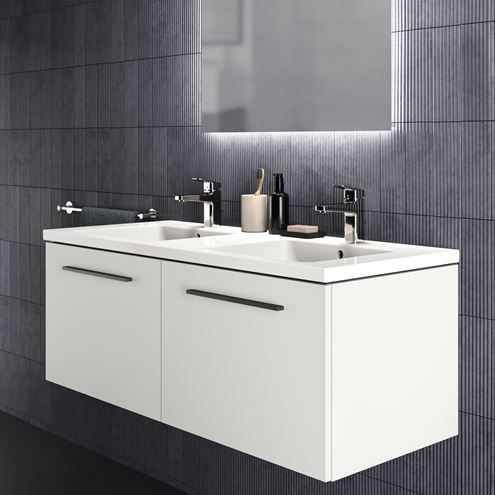 IDEAL STANDARD I.LIFE B dvojumývadlo 121 cm, s 2 otvormi pre batérie a prepadom T460201 Obrázek - fotka