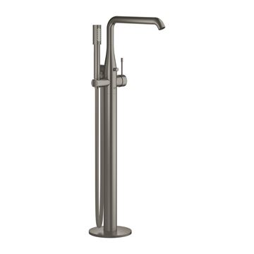GROHE ESSENCE NEW vaňová batéria na podlahu, s prepínačom, so sprchovou súpravou, brúsený hard graphite