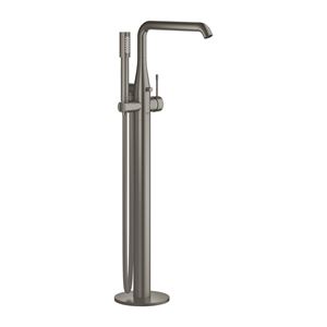 GROHE ESSENCE NEW vaňová batéria na podlahu, s prepínačom, so sprchovou súpravou, brúsený hard graphite
