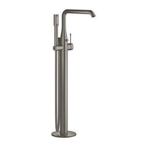 GROHE ESSENCE NEW vaňová batéria na podlahu, s prepínačom, so sprchovou súpravou, brúsený hard graphite