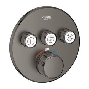 GROHE GROHTHERM SMARTCONTROL podomietková termostatická batéria, pre 3 spotrebiče, Water Saving, brúsený hard graphite