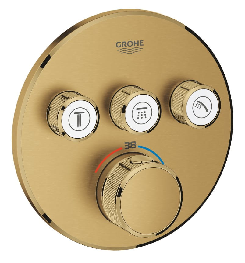 GROHE GROHTHERM SMARTCONTROL podomietková termostatická batéria, pre 3 spotrebiče, Water Saving, brúsený cool sunrise