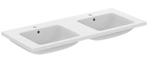 IDEAL STANDARD I.LIFE B dvojumývadlo 121 cm, s 2 otvormi pre batérie a prepadom