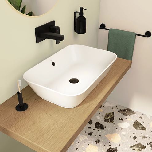VITRA GEO umývadlo na dosku 59,5 cm, bez prepadu, brúsené, VitrAhygiene 7425B003-0016 Obrázek - fotka