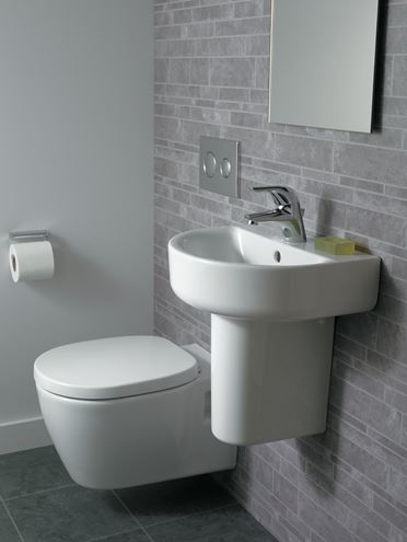 CONCEPT CUBE polostĺp pre umývadlo, alpská biela  E784001 Obrázek - fotka