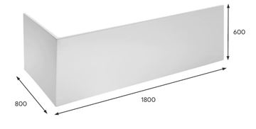 LAUFEN PRE L čelný panel k vani 180x80x60 cm H2961210000001 Technický nákres