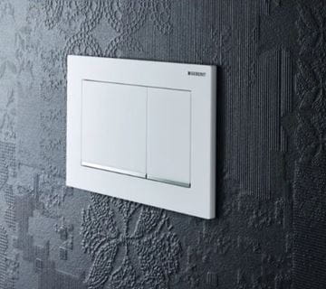 GEBERIT OMEGA 20 SQUARE ovládacie tlačidlo pre dve splachovania, plast, biela/lesklý chróm 115.080.KJ.1 Obrázek - fotka