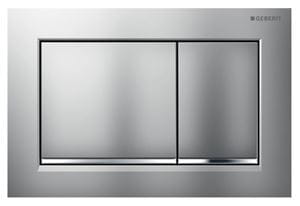 GEBERIT OMEGA 20 ovládacie tlačidlo pre dve splachovania, plast, lesklý/matný chróm