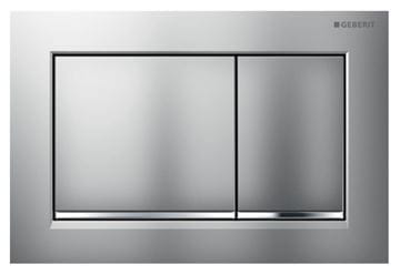 GEBERIT OMEGA 20 SQUARE ovládacie tlačidlo pre dve splachovania, plast, lesklý/matný chróm