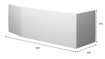 RIHO DELTA čelný panel k vani 160x57 cm 209276 Technický nákres