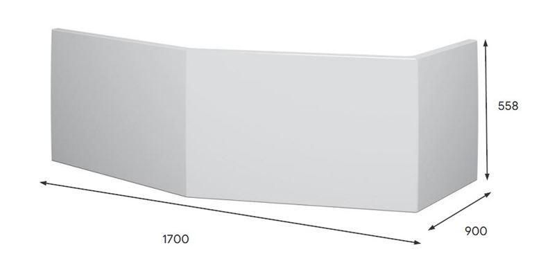 RIHO GETA čelný panel k vani 170x55,8 cm  209285 Technický nákres