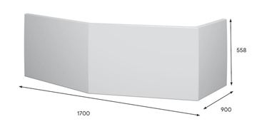RIHO GETA čelný panel k vani 170x55,8 cm  209285 Technický nákres
