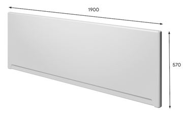 RIHO čelný panel k vani 190x57 cm 209308 Technický nákres
