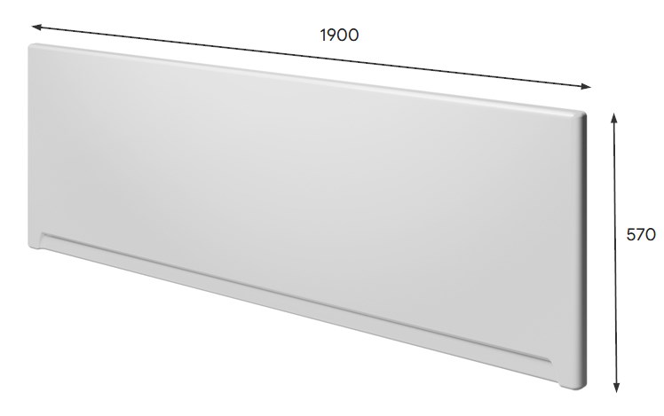 RIHO čelný panel k vani 190x57 cm 209308 Technický nákres