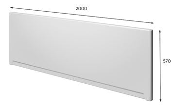 RIHO čelný panel k vani 200x57 cm 209311 Technický nákres
